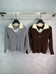 Dior / 26 Early Autumn New V-Neck Long-Sleeve Knit Sweater