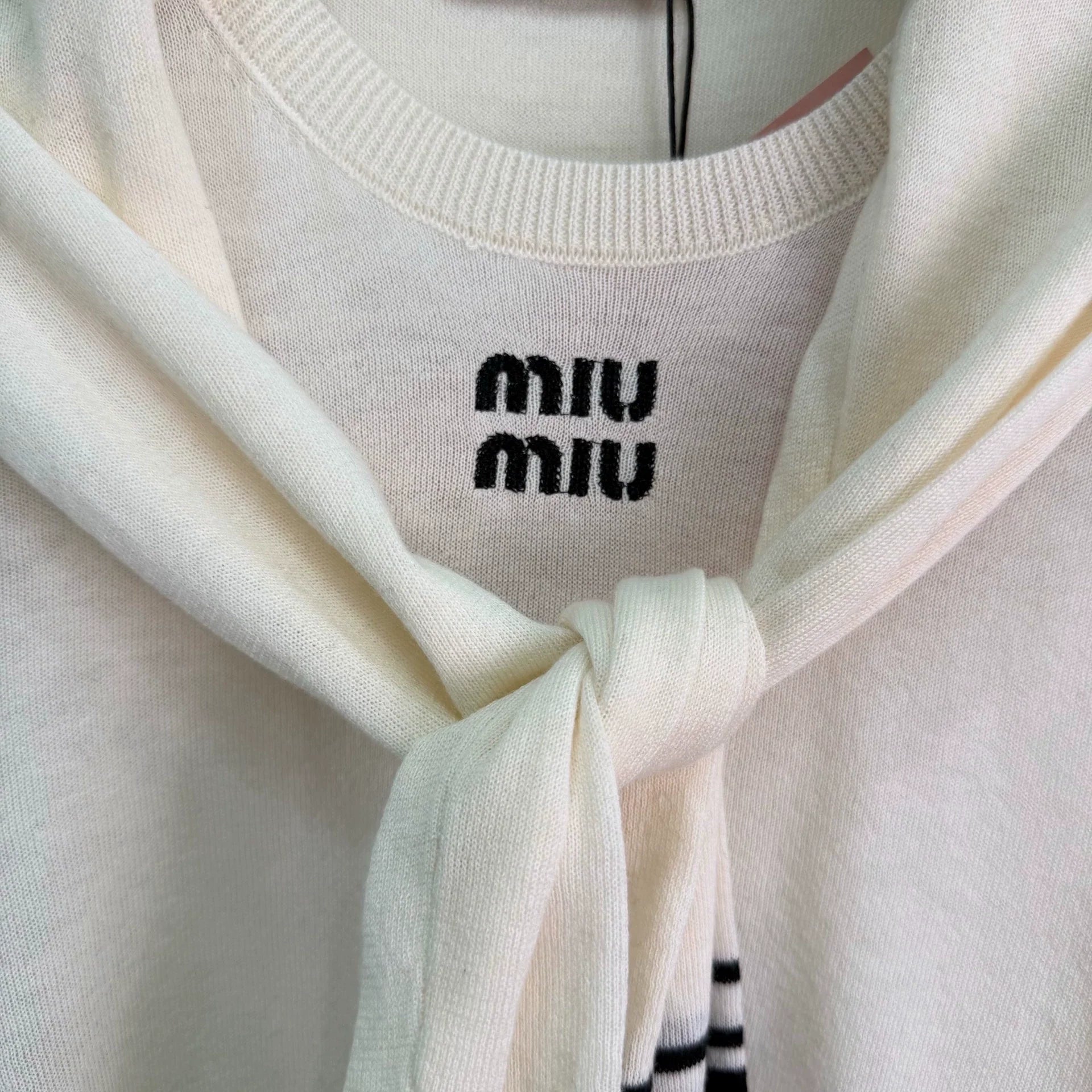 MiuMiu/26 Early Autumn New Hollow Knit Polo Shirt