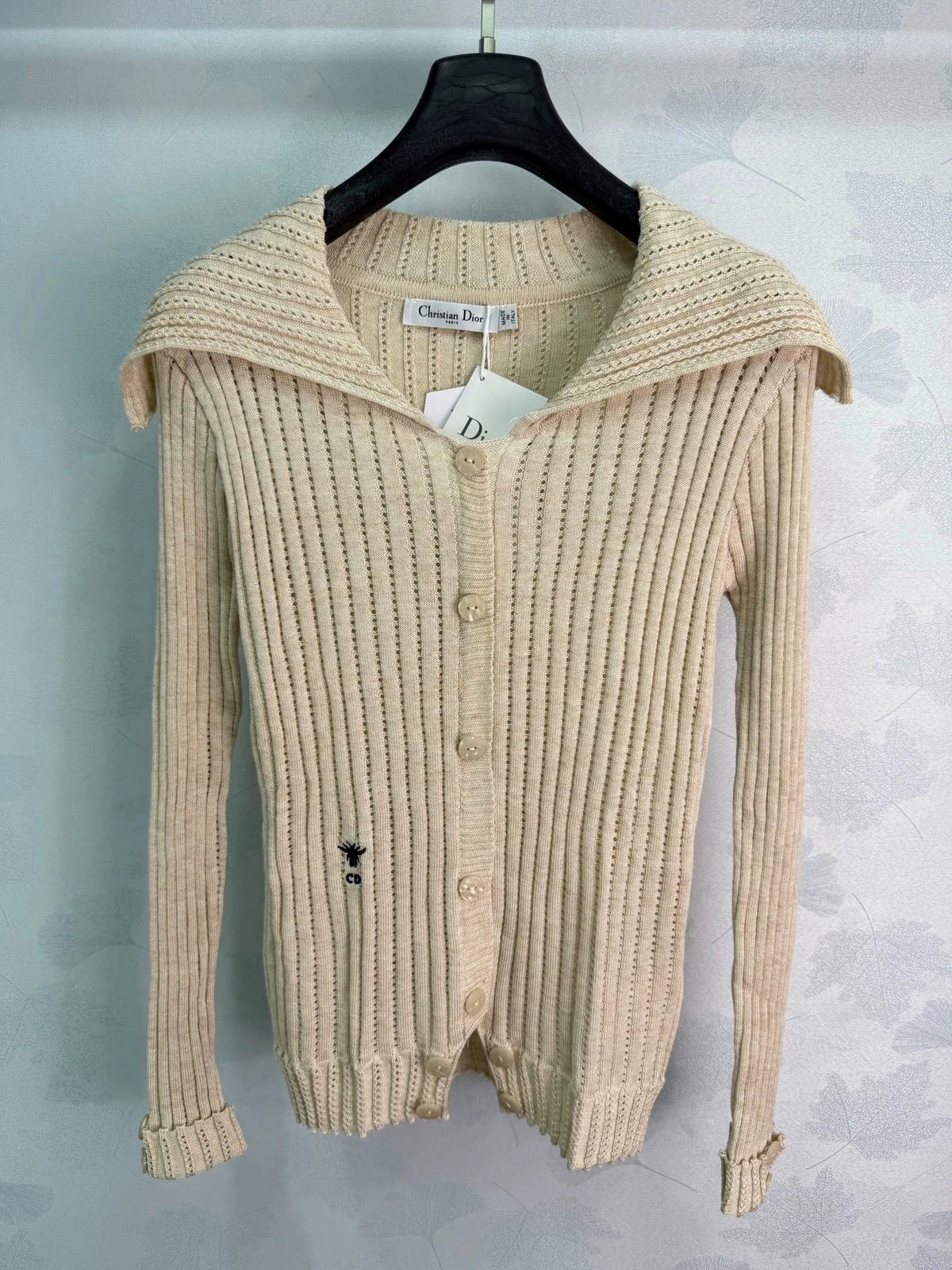 Dior/26 Early Autumn New Collared Long-Sleeve Knit Cardigan
