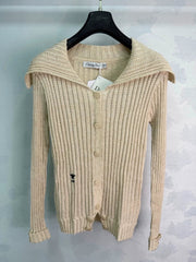 Dior/26 Early Autumn New Collared Long-Sleeve Knit Cardigan