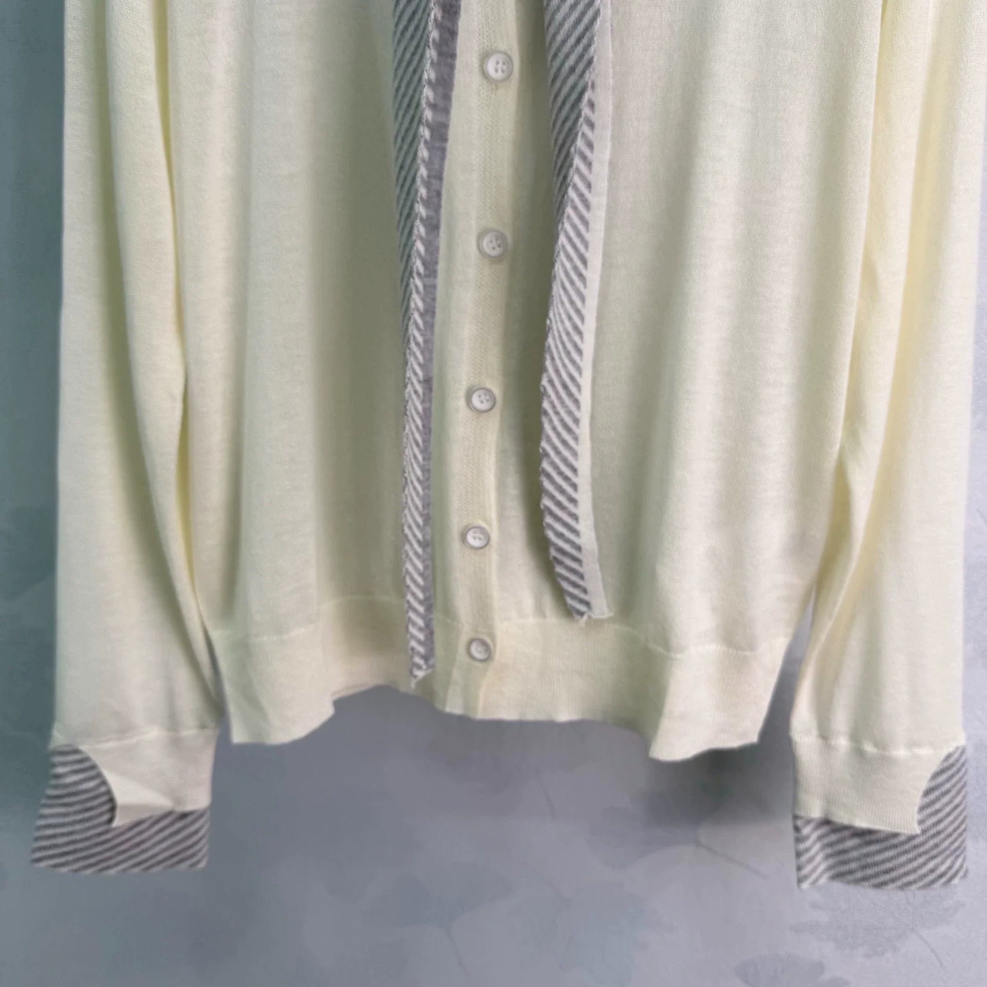 MiuMiu/26 Early Autumn New Striped Shawl Knit Cardigan