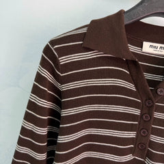 MiuMiu/26 Early Autumn New Knit Polo Shirt