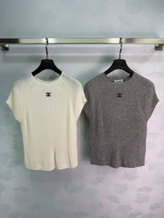 Chanel / 26 ssNew Knitted Short-Sleeve Top
