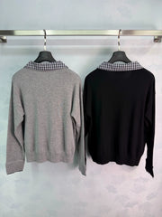 Prada / 26 Early Autumn New Plaid Two-in-One Long Sleeve