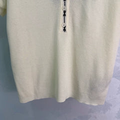 Yves Saint Laurent/26ss New V-Neck Knit Short Sleeve