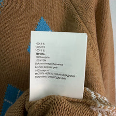 MiuMiu/26 New Season Diamond-Pattern & Stripe Knit Sweater