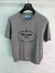 Prada/26 Early Autumn New Logo Knit Short Sleeve