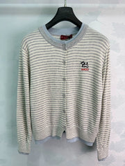 Gucci/26 Early Autumn New Striped Faux Two-Piece Knit Cardigan