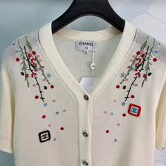Chanel/26 New Embroidered Short-Sleeve Knit Cardigan