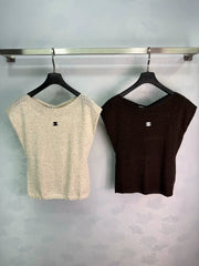 Chanel / 26 Early Autumn New Round Neck Short Sleeve Knit Top