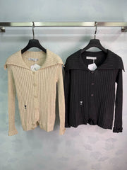 Dior/26 Early Autumn New Collared Long-Sleeve Knit Cardigan