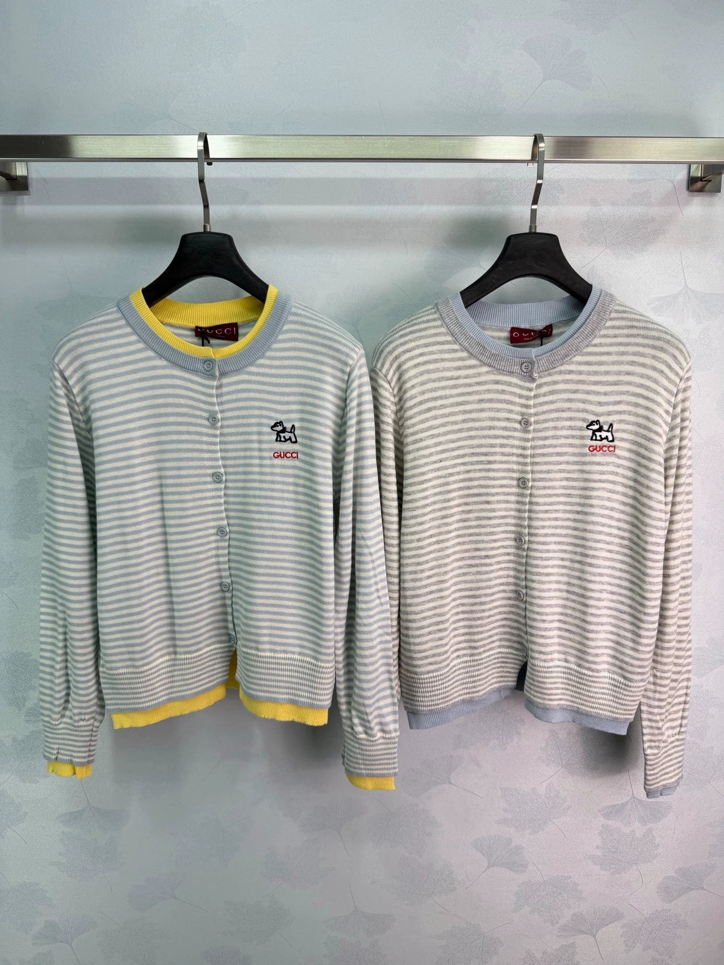 Gucci/26 Early Autumn New Striped Faux Two-Piece Knit Cardigan