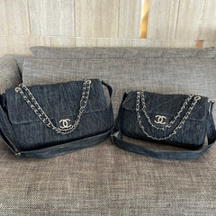 Chanel 2026 Stretch Spirit Messenger Bag Black Denim