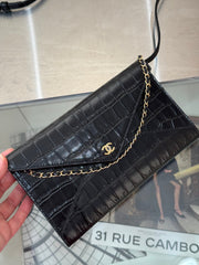 Chanel 2026 Clutch With Strap 21.5cm Crocodile-embossed Calfskin
