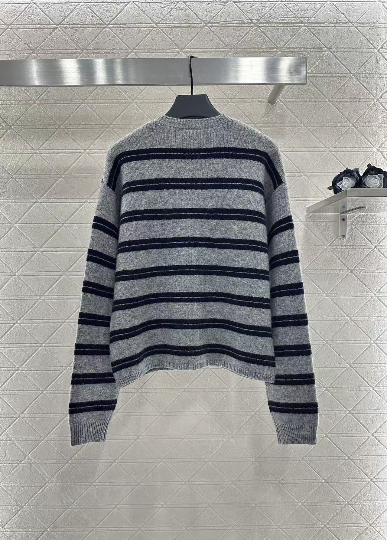Striped Knit Long-Sleeve Cardigan