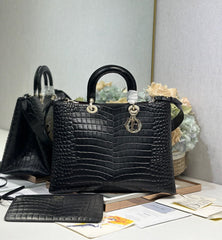 Dior 2026 Toujours Bag Black Embossed Calfskin 288195