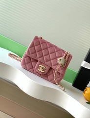 Chanel 2026 Pearl Crush Mini Square Flap 18cm Velvet Leather