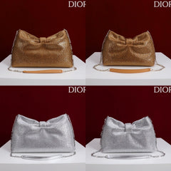 Dior 2026 Strass Embellished Bow Bag Leather 160744