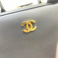 CHANEL 26S TOP HANDLE BAG MEDIUM 35 IN BLACK QUILTED CALFSKIN GOLD HARDWARE