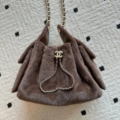 Chanel 2026 Hobo Bag Brown Ponyhair