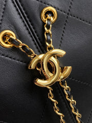 CHANEL 26S QUILTED HOBO LARGE BAG 35 IN BLACK CALFSKIN GOLD HARDWARE