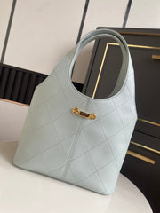 CHANEL 26S QUILTED HOBO LARGE BAG 35 IN PALE BLUE CALFSKIN GOLD HARDWARE