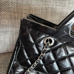 Chanel 2026 CC Delivery Tote Bag 30cm Black Glossy Calfskin