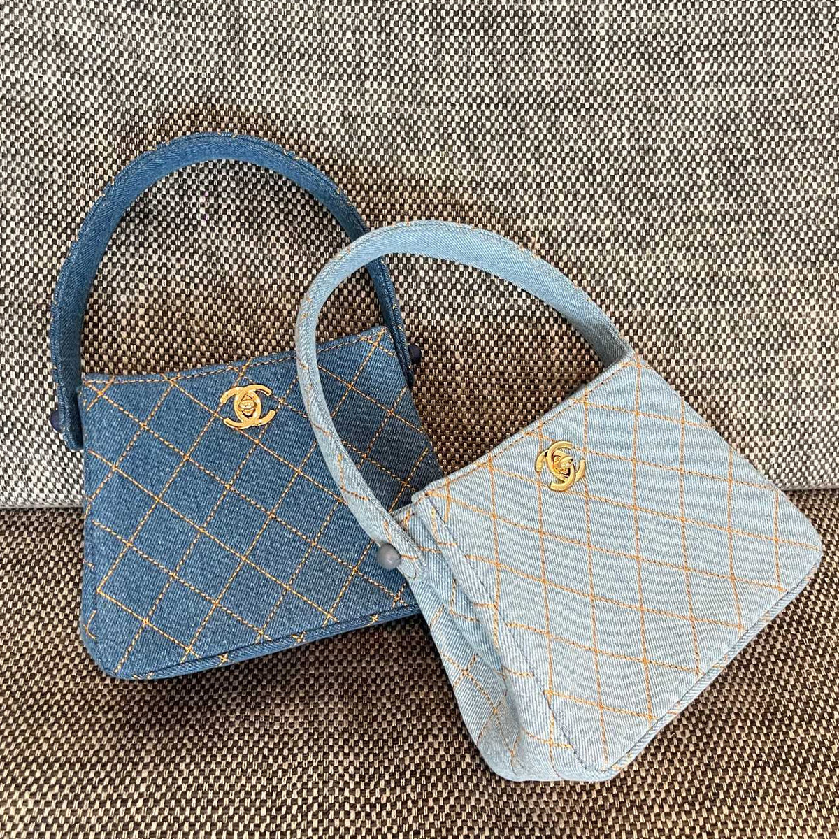Chanel 2026 Vintage Matelasse Mini Bag 18cm Denim Leather