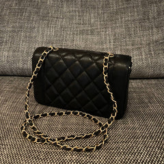 CHANEL 26S FLAP SHOULDER BAG 22 IN BLACK CAVIAR CALFSKIN GOLD HARDWARE