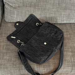 Chanel 2026 Stretch Spirit Messenger Bag Black Denim