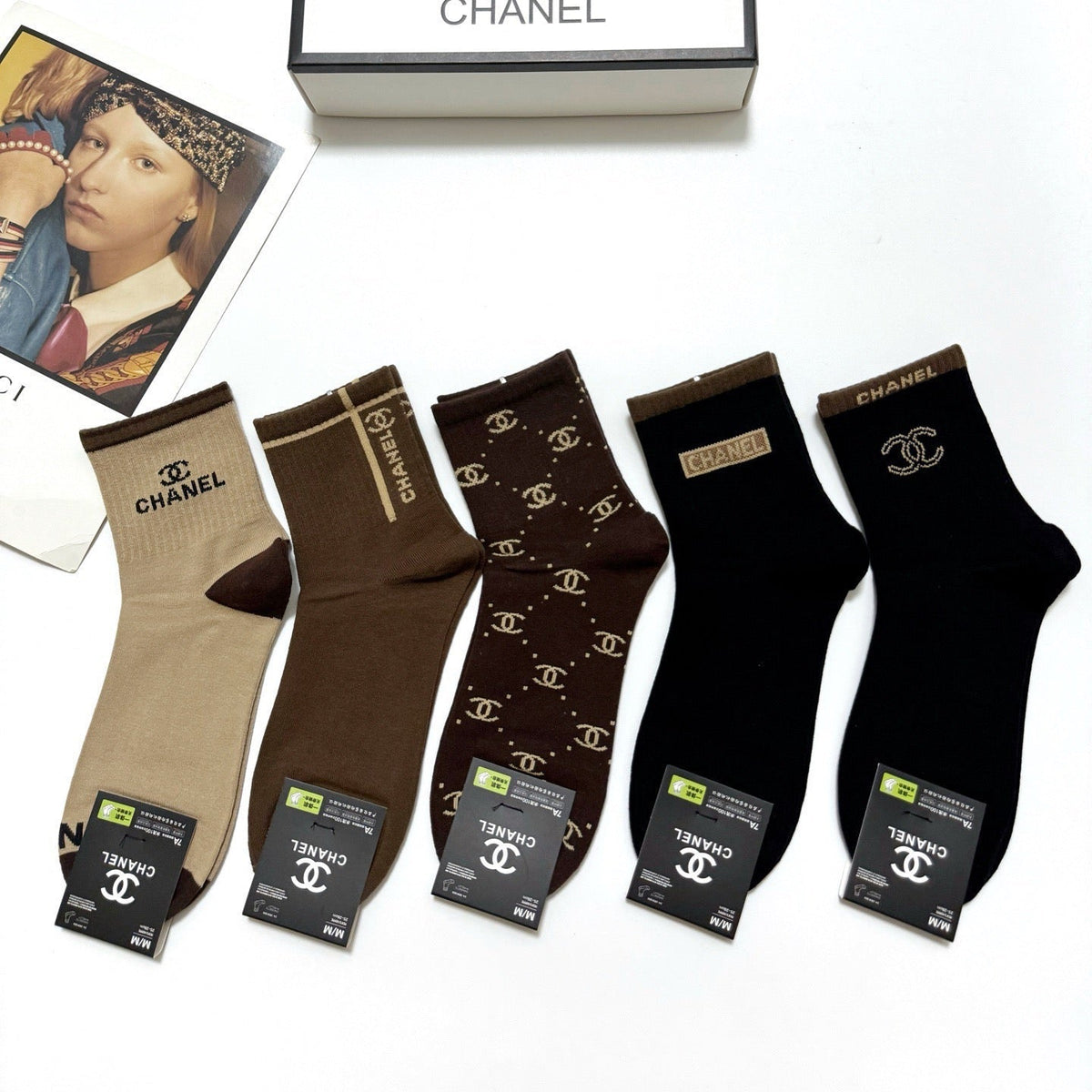 CHANEL 26S ANKLE SOCKS 408729 (1 BOX)