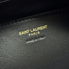 YSL 2026 Calypso Mini Hobo Bag 20cm Black Calfskin
