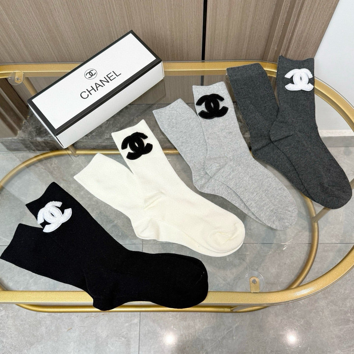 CHANEL 26S CREW SOCKS 395180 (1 BOX)