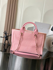 Chanel 2026 Deauville Bag Pink Canvas