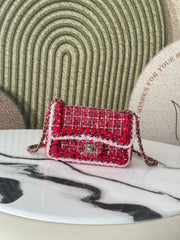 Chanel 2026 Mini Flap Bag Tweed Denim Leather