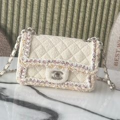 Chanel 2026 Mini Flap Bag Tweed Denim Leather