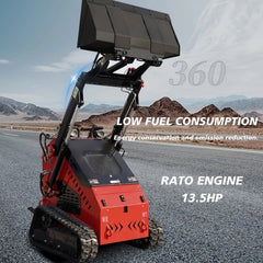 MS360  Mini Stand On Skid Steer Track Loader With 13.5HP Gas Engine