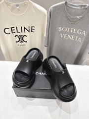 chanel/26SS NEW popular one-line thick-soled wedge-heeled slippers