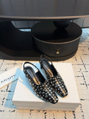 Khaite/26SS NEW Punk style rivet Roman sandals