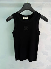 celine/26SS NEW ribbed embroidered vest