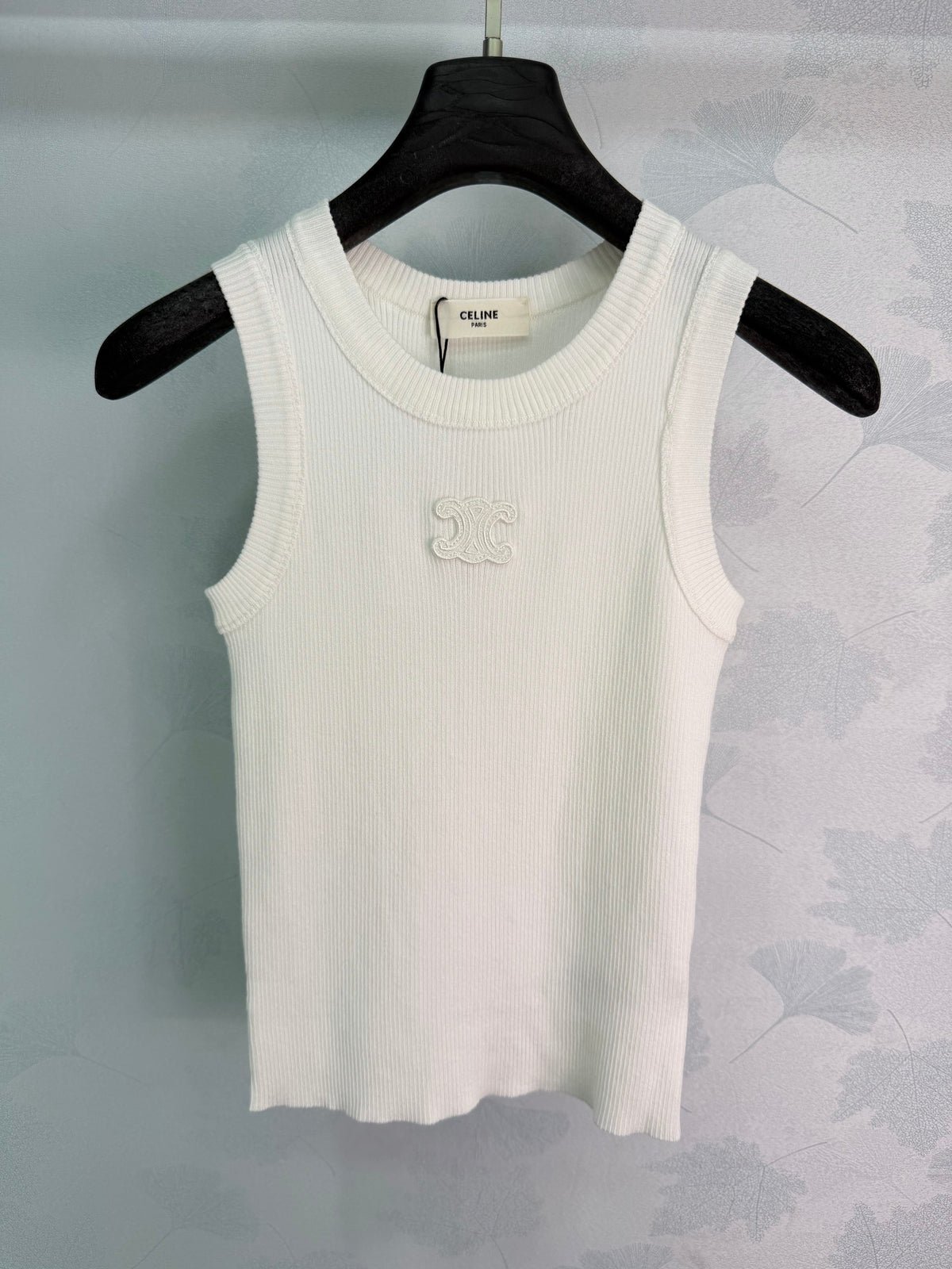 celine/26SS NEW ribbed embroidered vest