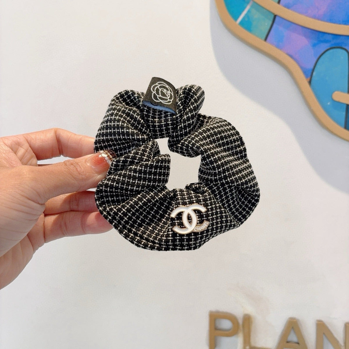 chanel/26SS NEW Double C letter fabric hair tie