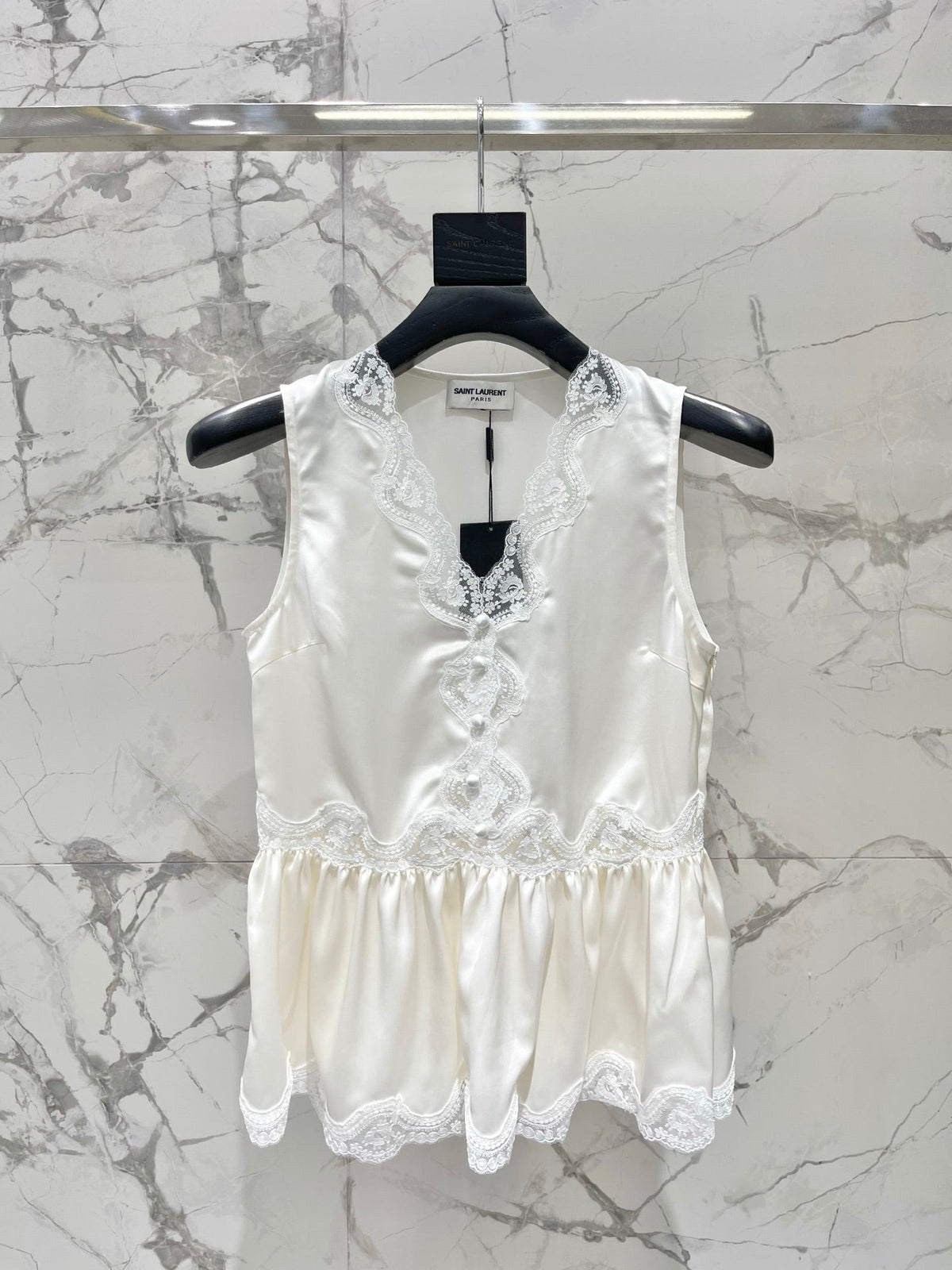 Yves Saint Laurent/26SS NEW Vacation ⛱️lace stitching sleeveless vest