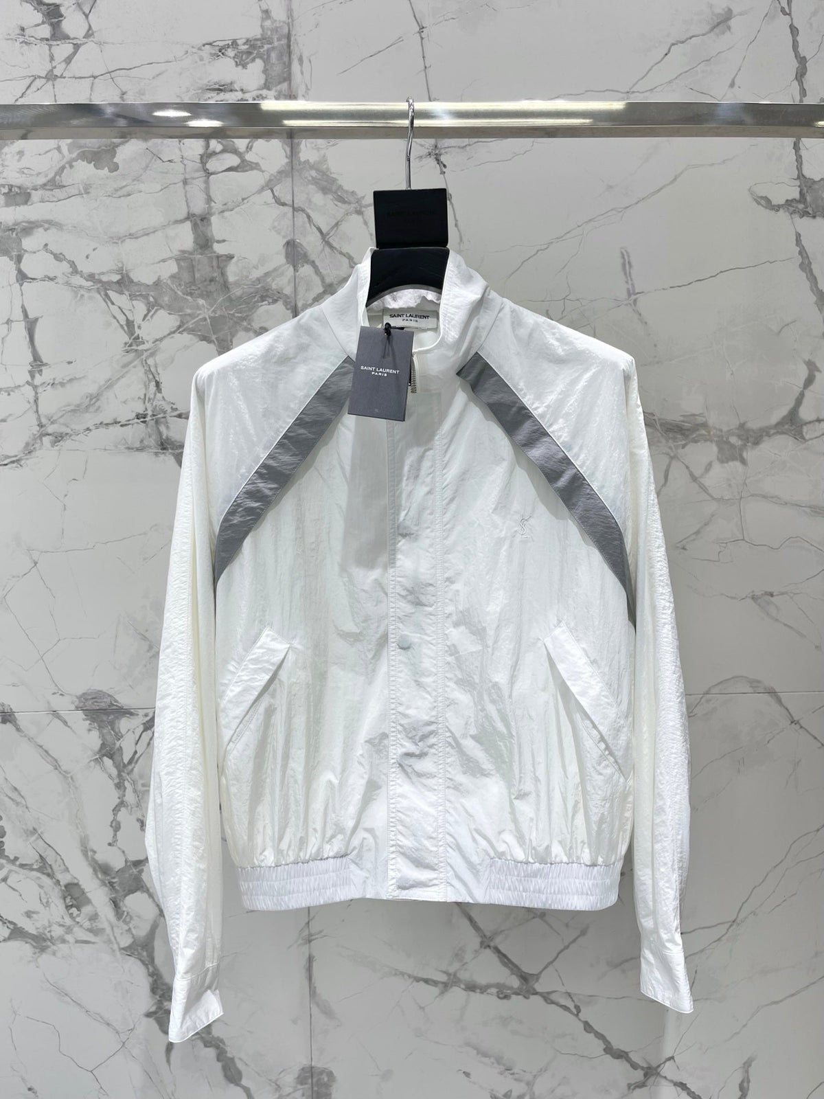 Yves Saint Laurent/26SS NEW Stand Collar Color Block Lightweight Jacket