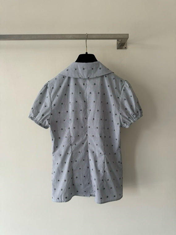 chanel/26SS NEW Jacquard Striped Short-Sleeve Shirt
