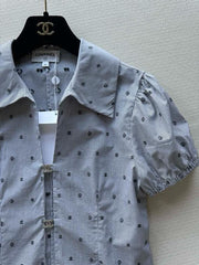chanel/26SS NEW Jacquard Striped Short-Sleeve Shirt