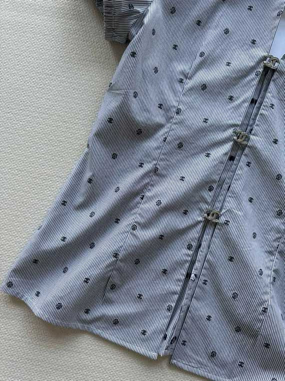 chanel/26SS NEW Jacquard Striped Short-Sleeve Shirt
