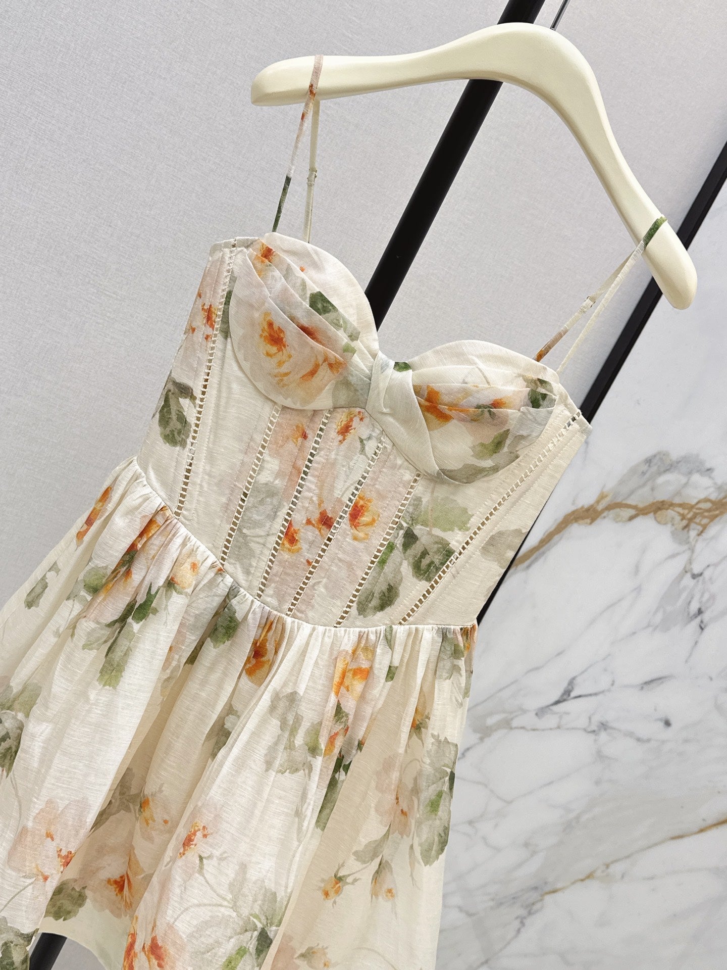 Zimmermann/26SS NEW vacation style heavyweight strapless camisole dress