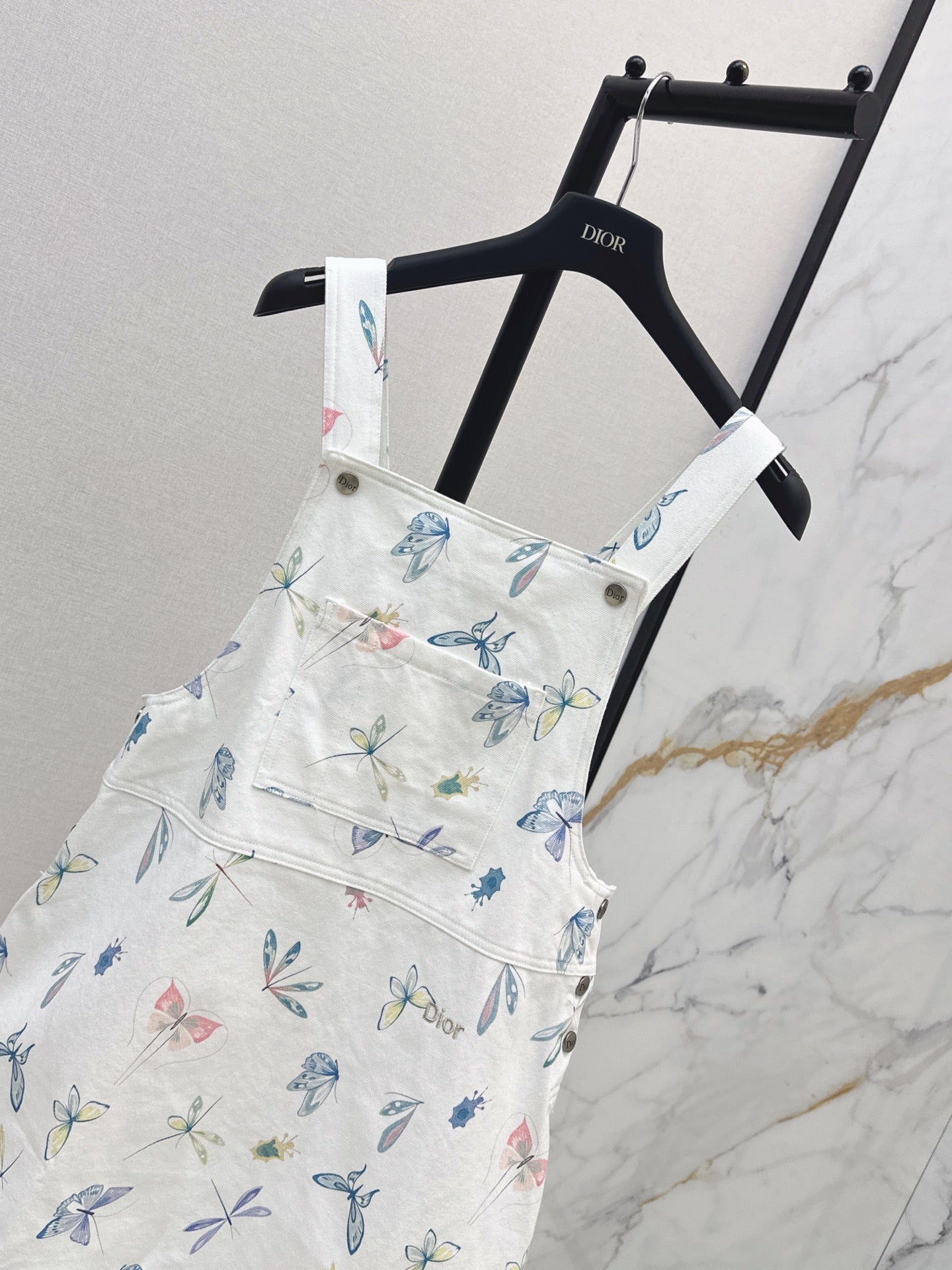 Dior/26SS NEW Nautical Series Denim Overalls Dress
