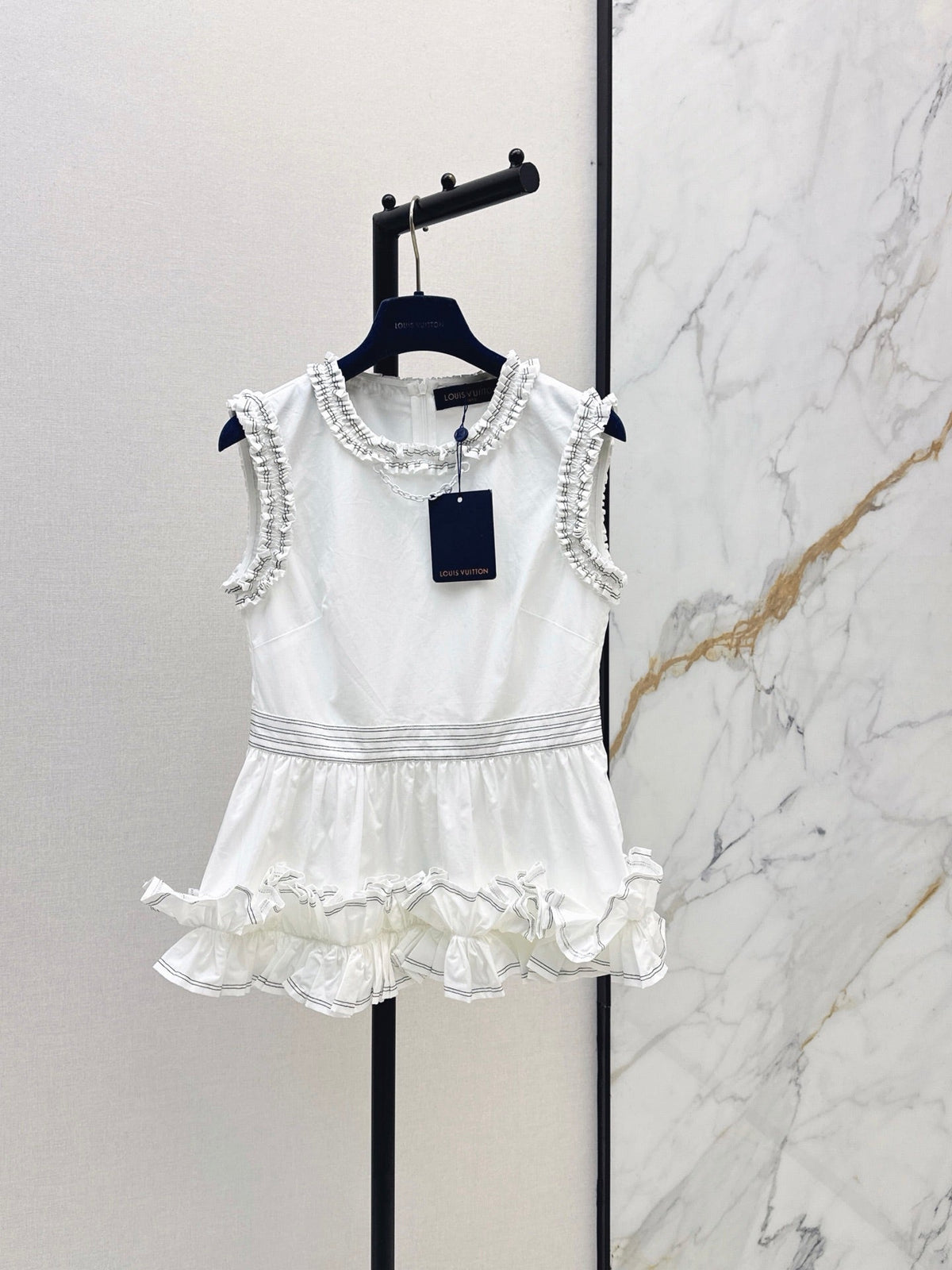 Louis Vuitton/26SS NEW Sleeveless Top with Ruffled Hem